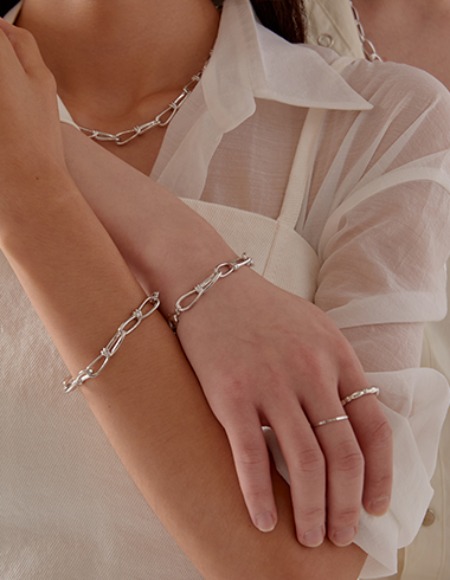 loop chain bracelet (2color)