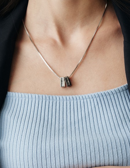 square clink necklace